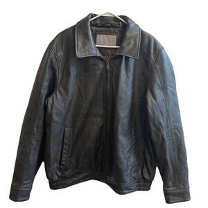 Wilson’s Leather Brown Black Bomber Jacket Men’s XL Retro